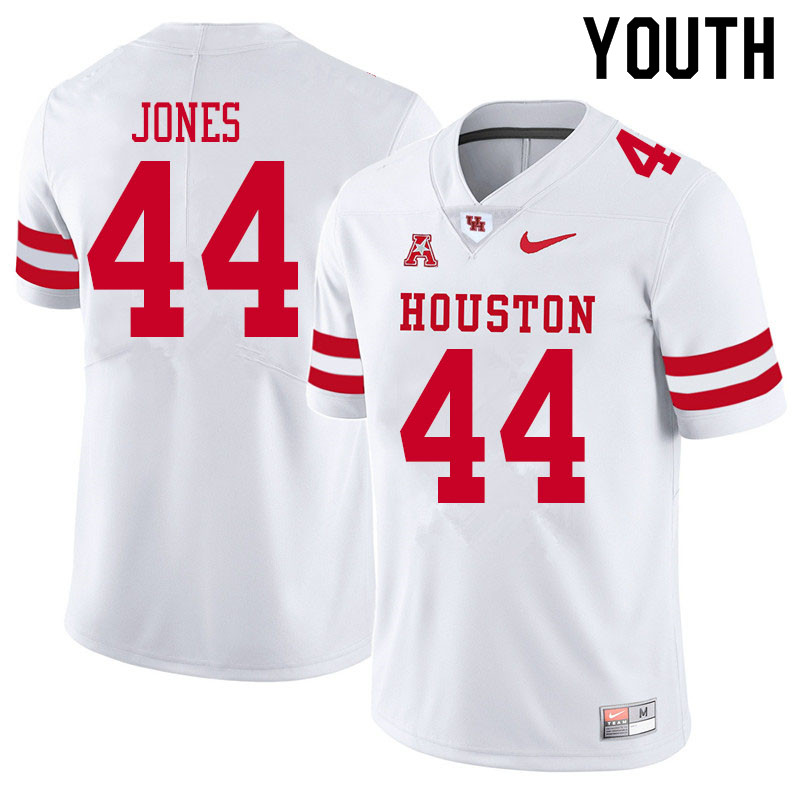 Youth #44 D'Anthony Jones Houston Cougars College Football Jerseys Sale-White - Click Image to Close